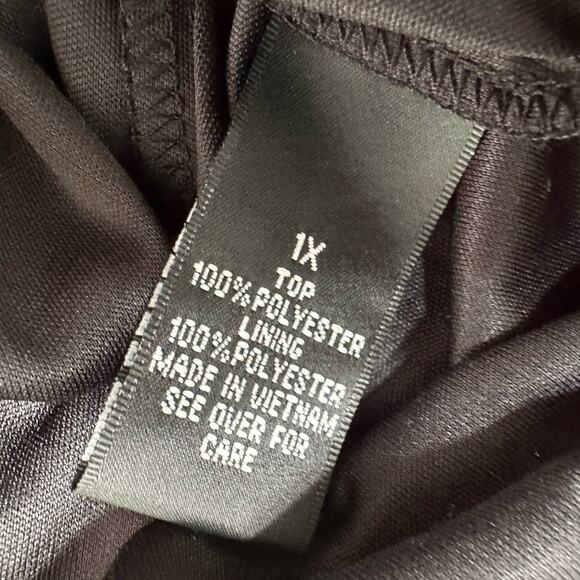 Boho Festival Fringe Blouse Womens Plus Size 1X I.N. Studio Elastic Hem Casual - Picture 7 of 8